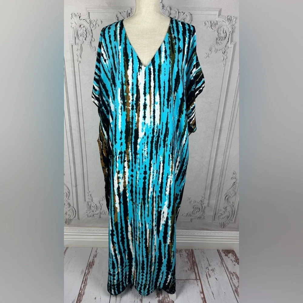 Jenny Elegant Bohemian Kaftan Maxi Dress Swimsuit Coverup - Picture 11 of 13